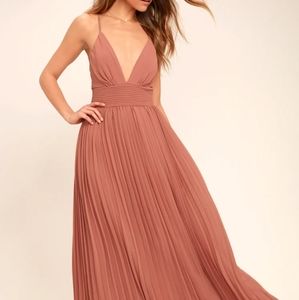 Lulus Depths of My Love Rusty Rose maxi dress